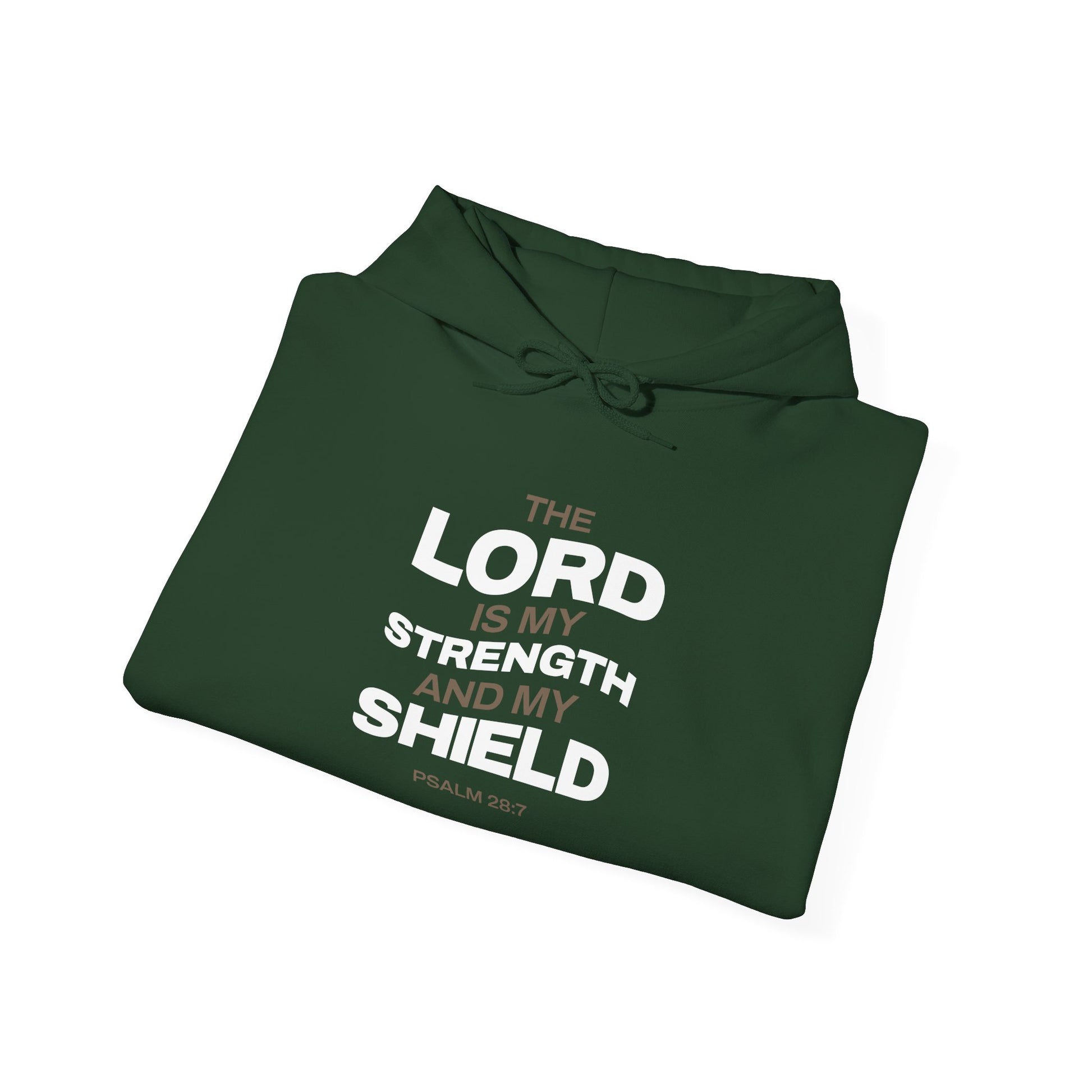 "The Lord Is My Strength and My Shield Psalm 28:7" Unisex Heavy Blend™ Hoodies - The Shield of Light