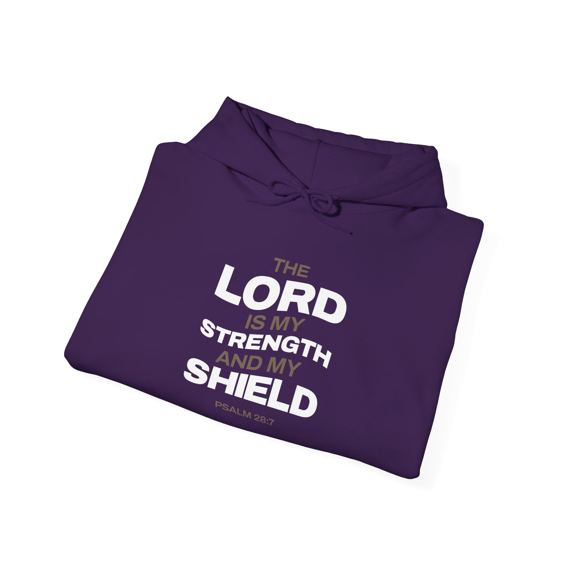 "The Lord Is My Strength and My Shield Psalm 28:7" Unisex Heavy Blend™ Hoodies - The Shield of Light
