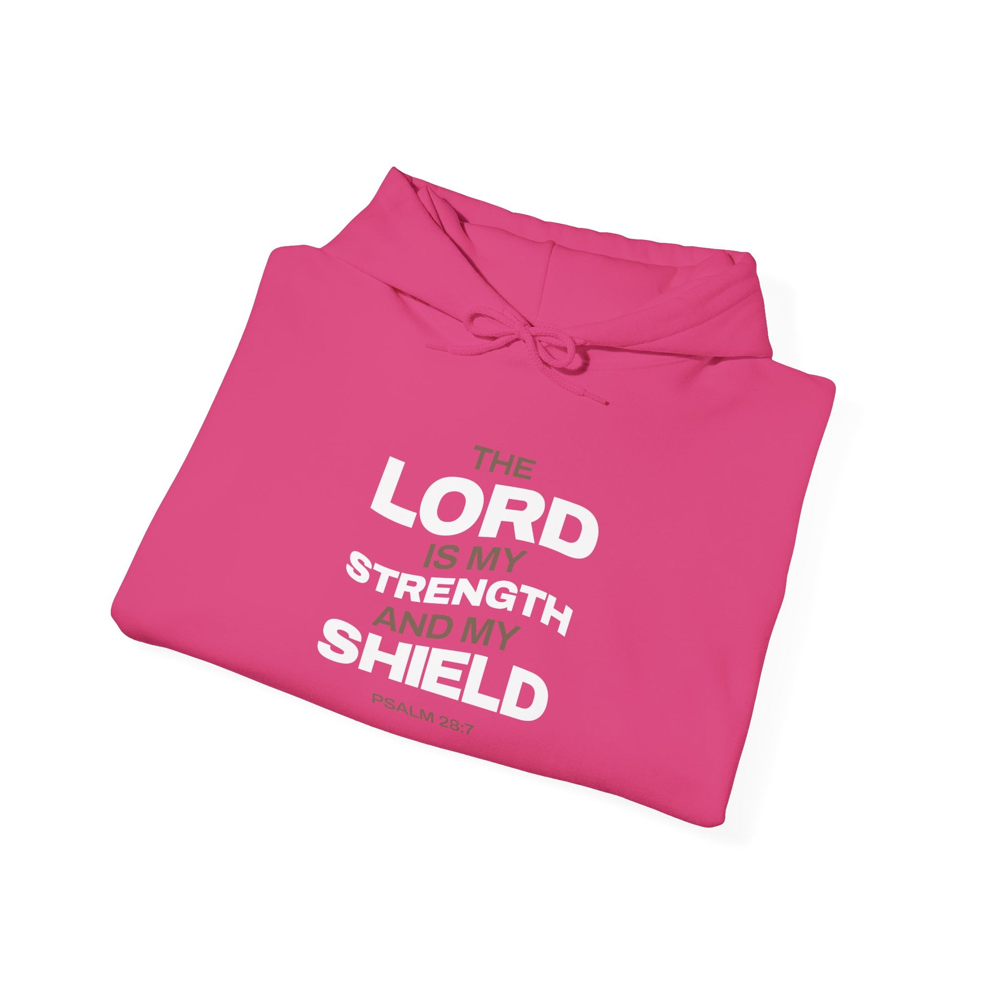 "The Lord Is My Strength and My Shield Psalm 28:7" Unisex Heavy Blend™ Hoodies - The Shield of Light
