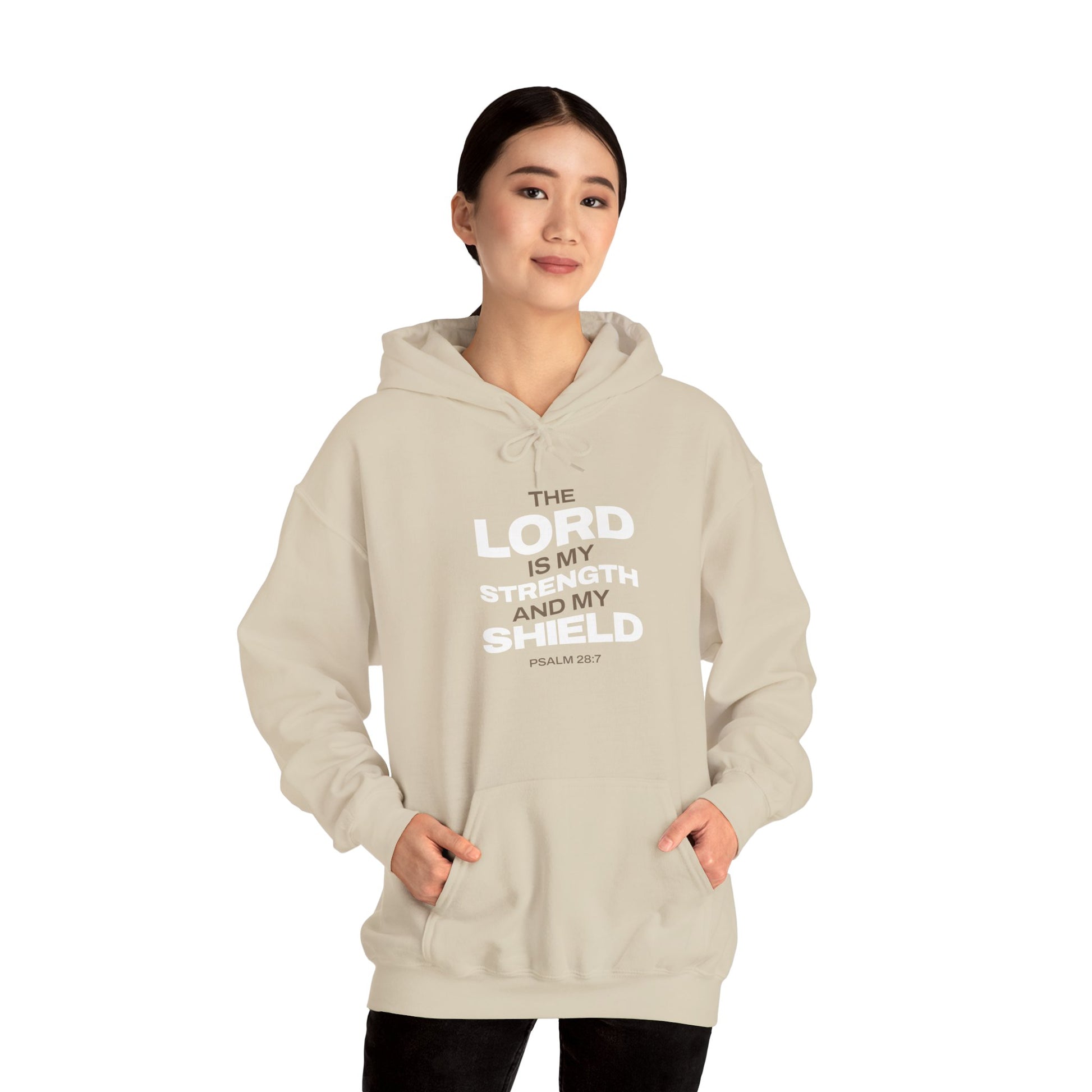 "The Lord Is My Strength and My Shield Psalm 28:7" Unisex Heavy Blend™ Hoodies - The Shield of Light