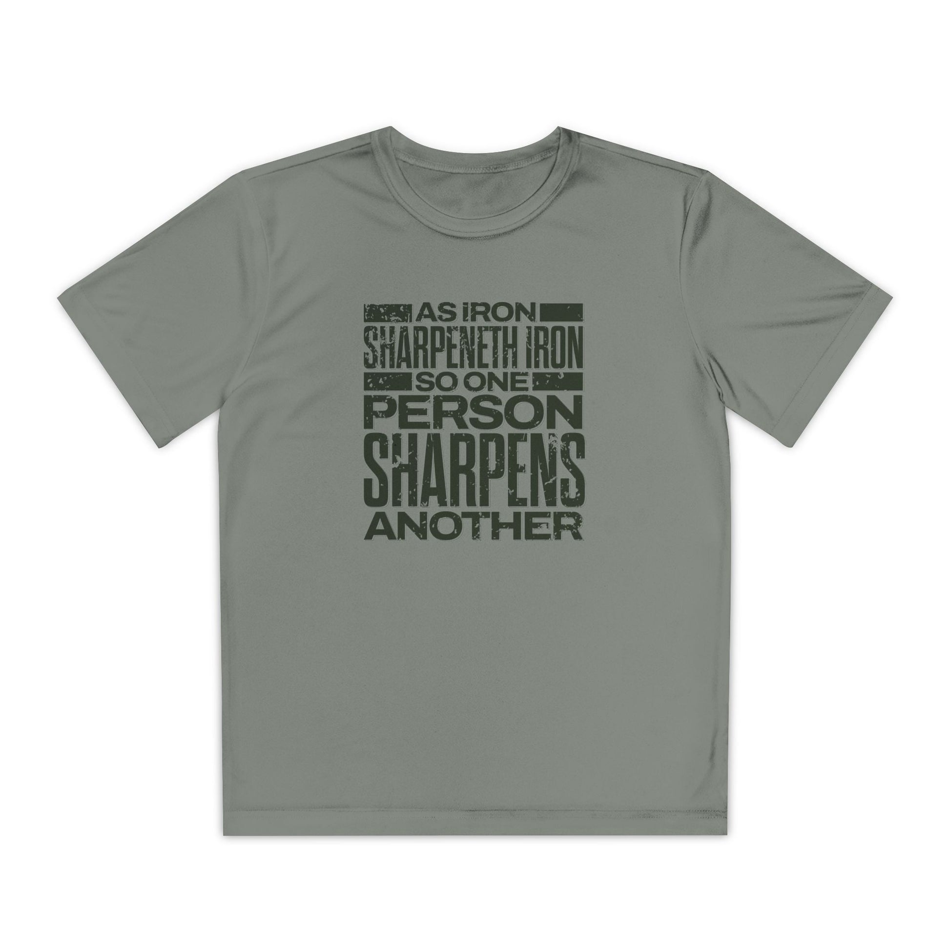 "As Iron Sharpeneth Iron So One Person Sharpens Another" Unisex Youth Competitor Tee - The Shield of Light