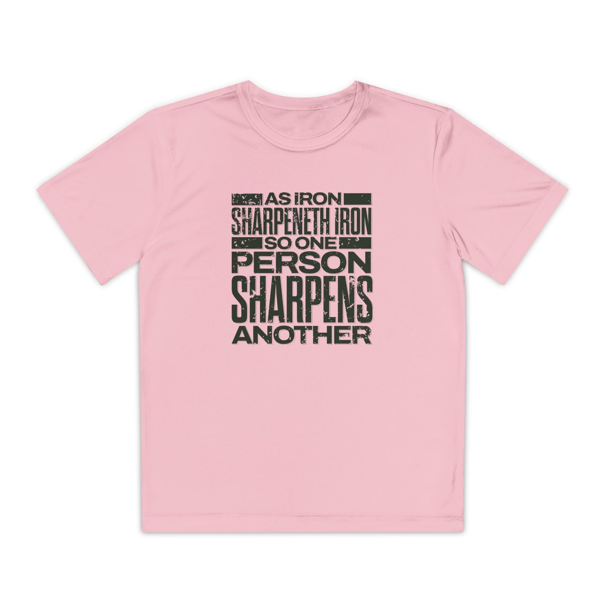 "As Iron Sharpeneth Iron So One Person Sharpens Another" Unisex Youth Competitor Tee - The Shield of Light