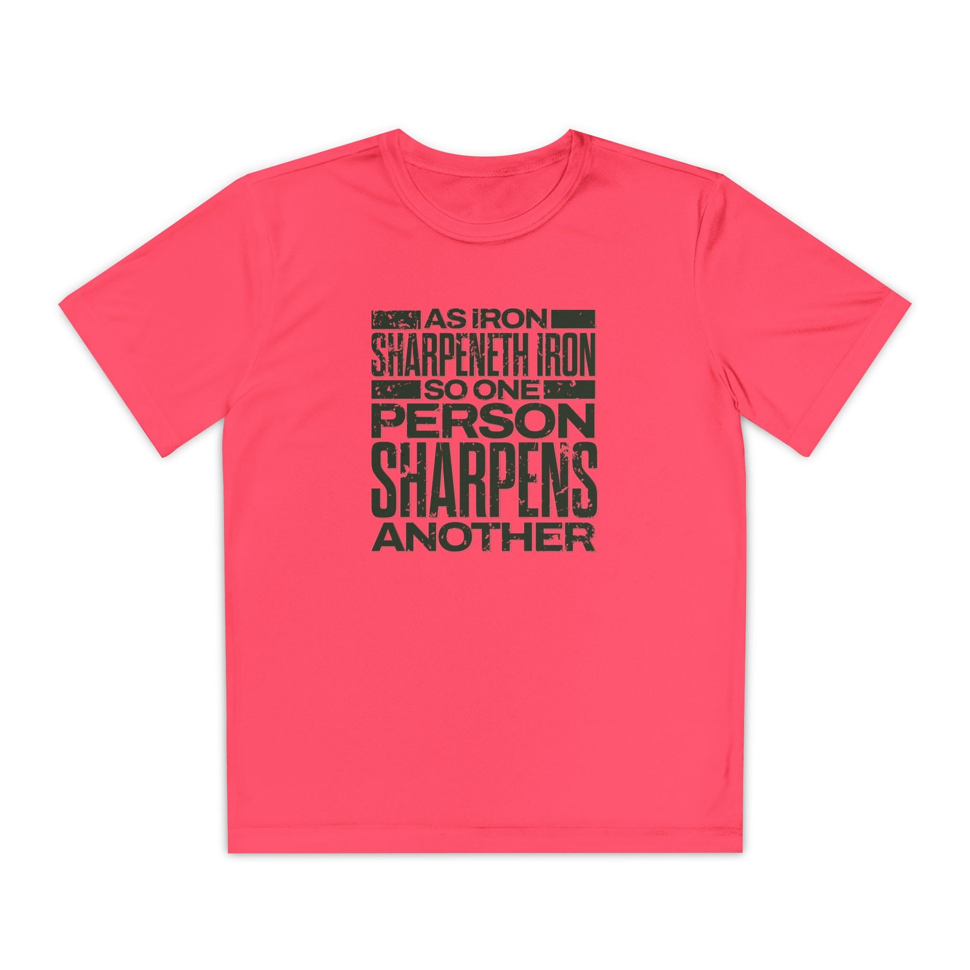 "As Iron Sharpeneth Iron So One Person Sharpens Another" Unisex Youth Competitor Tee - The Shield of Light