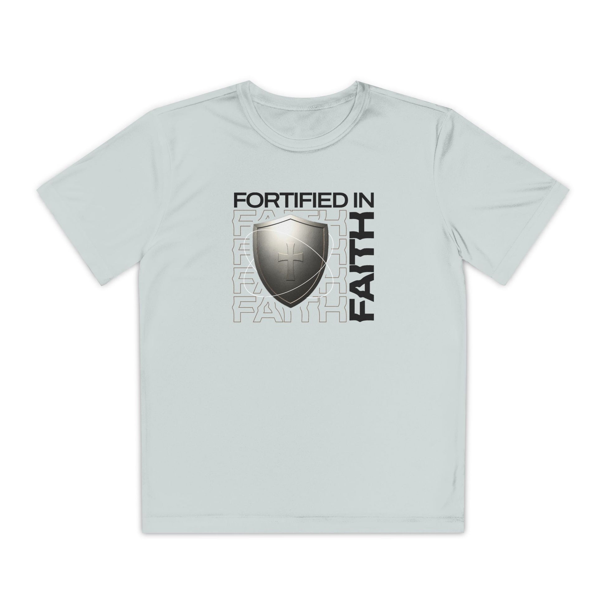 "Fortified In Faith " Unisex Youth Competitor Tee - The Shield of Light