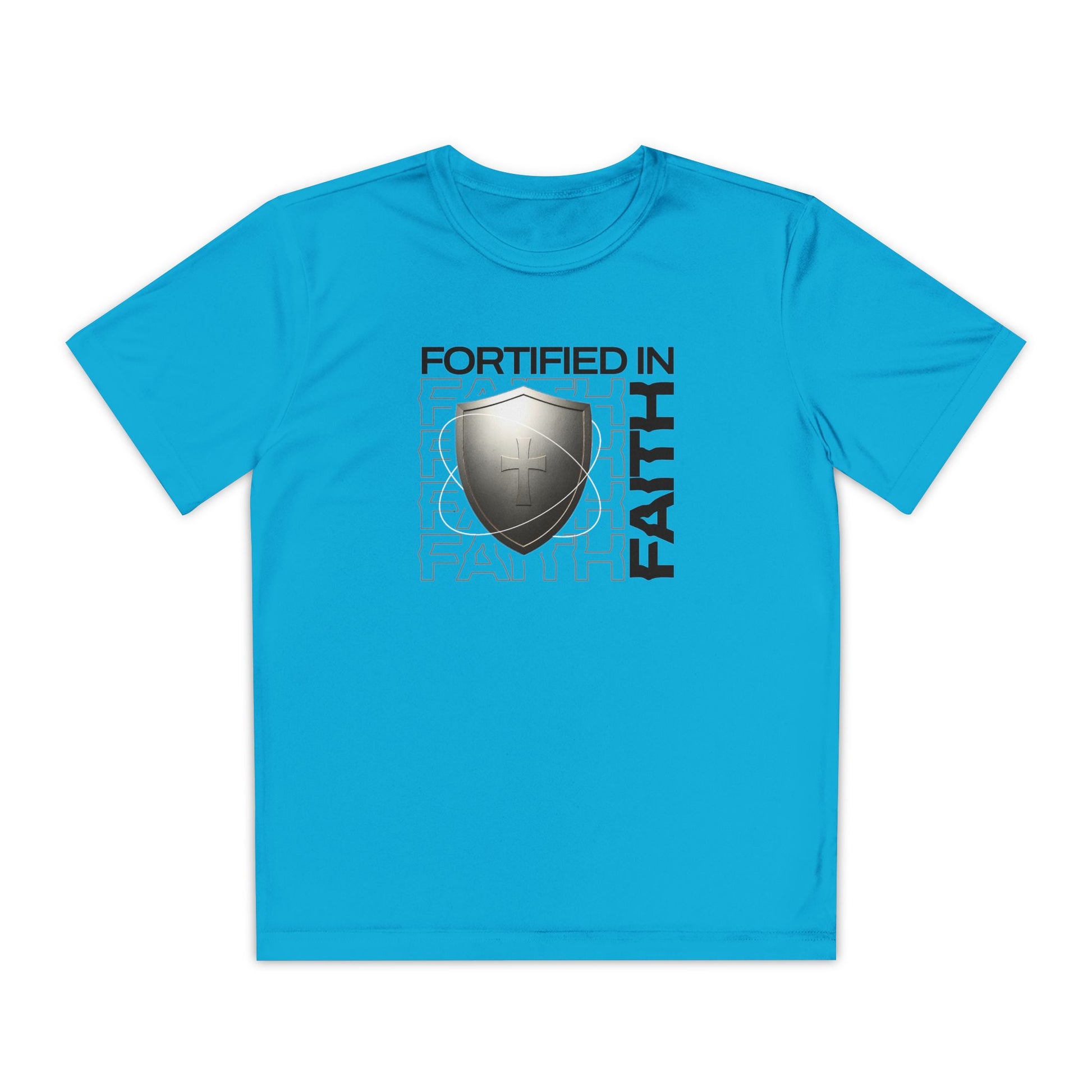 "Fortified In Faith " Unisex Youth Competitor Tee - The Shield of Light