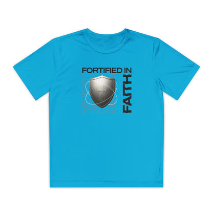 "Fortified In Faith " Unisex Youth Competitor Tee - The Shield of Light