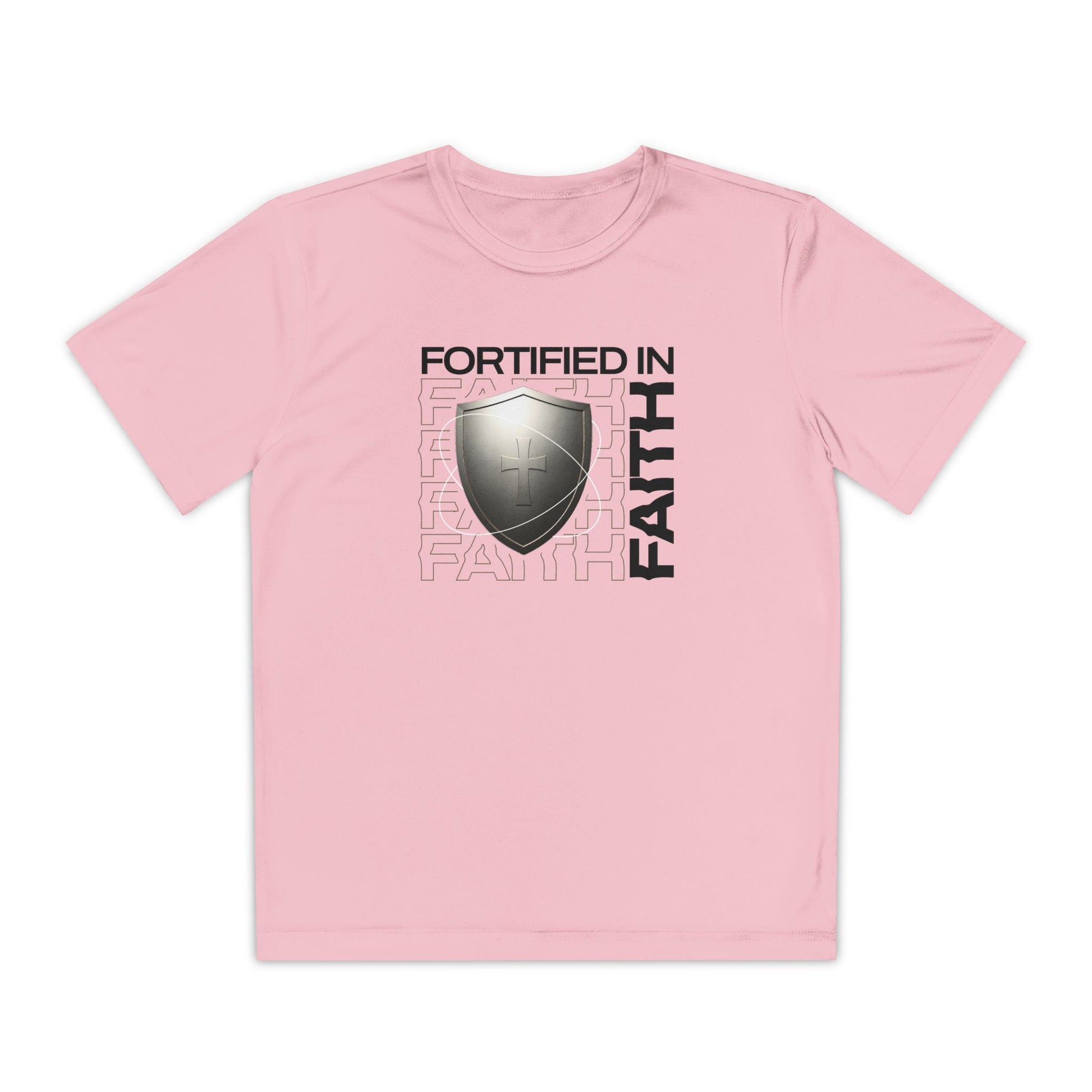 "Fortified In Faith " Unisex Youth Competitor Tee - The Shield of Light