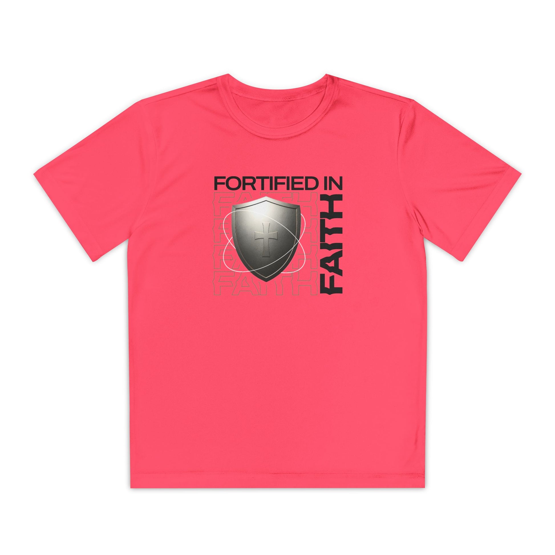 "Fortified In Faith " Unisex Youth Competitor Tee - The Shield of Light