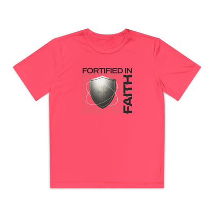 "Fortified In Faith " Unisex Youth Competitor Tee - The Shield of Light