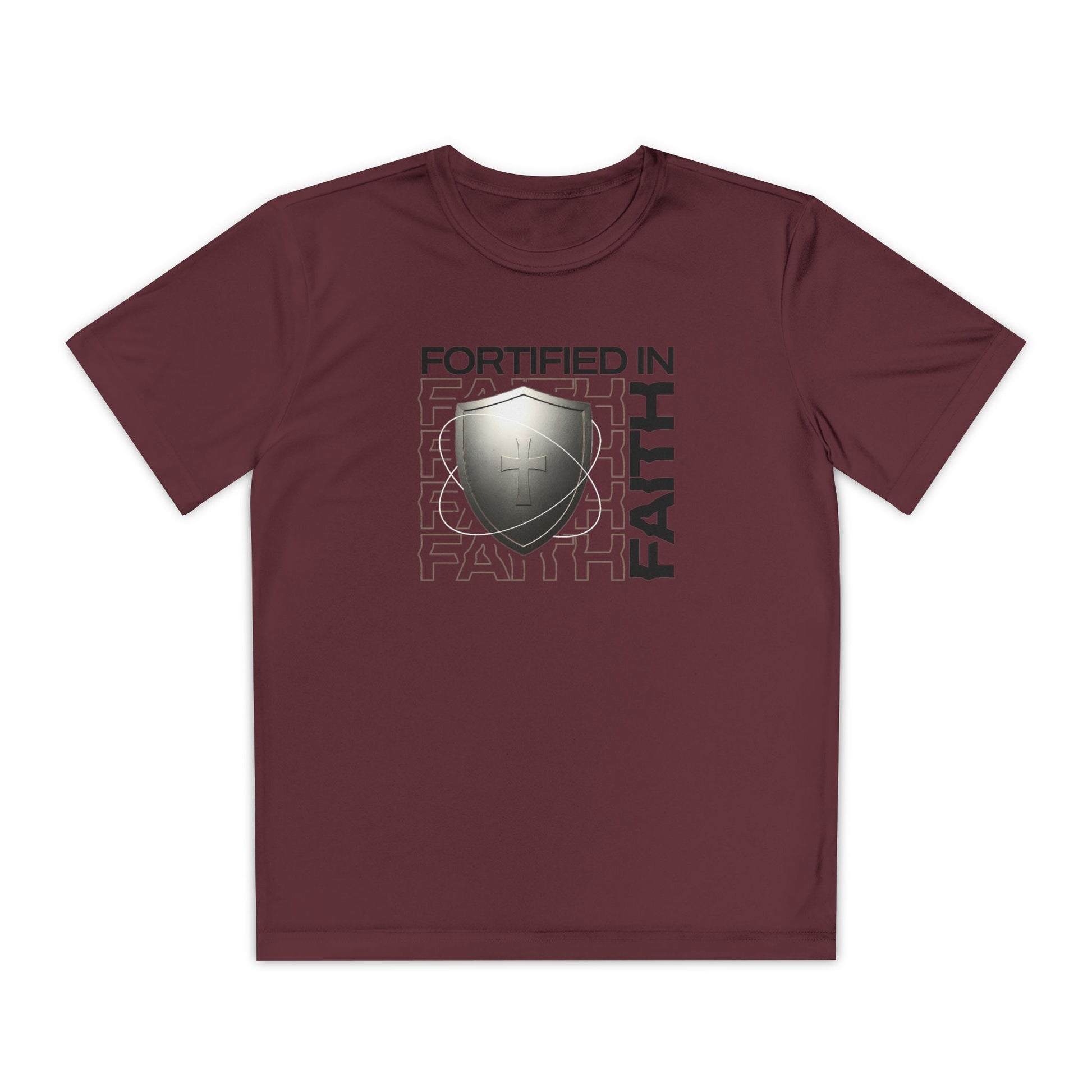 "Fortified In Faith " Unisex Youth Competitor Tee - The Shield of Light