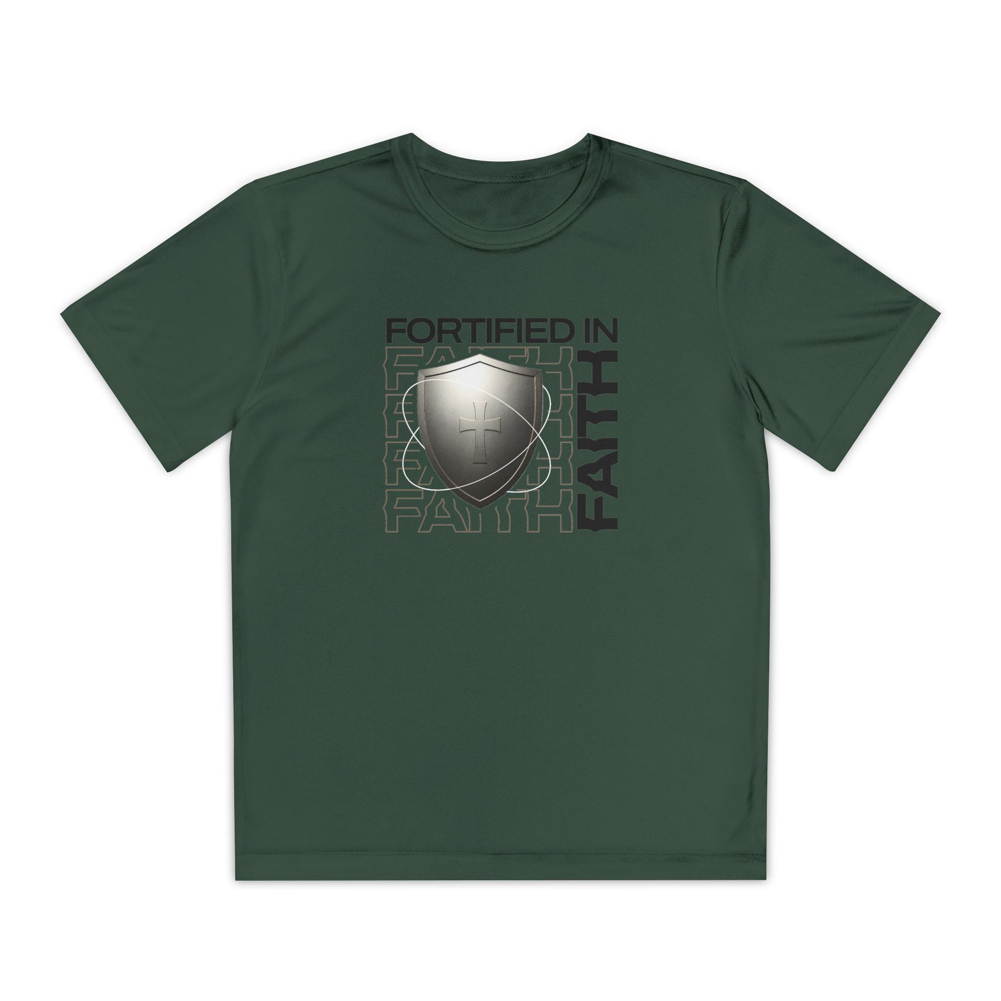 "Fortified In Faith " Unisex Youth Competitor Tee - The Shield of Light