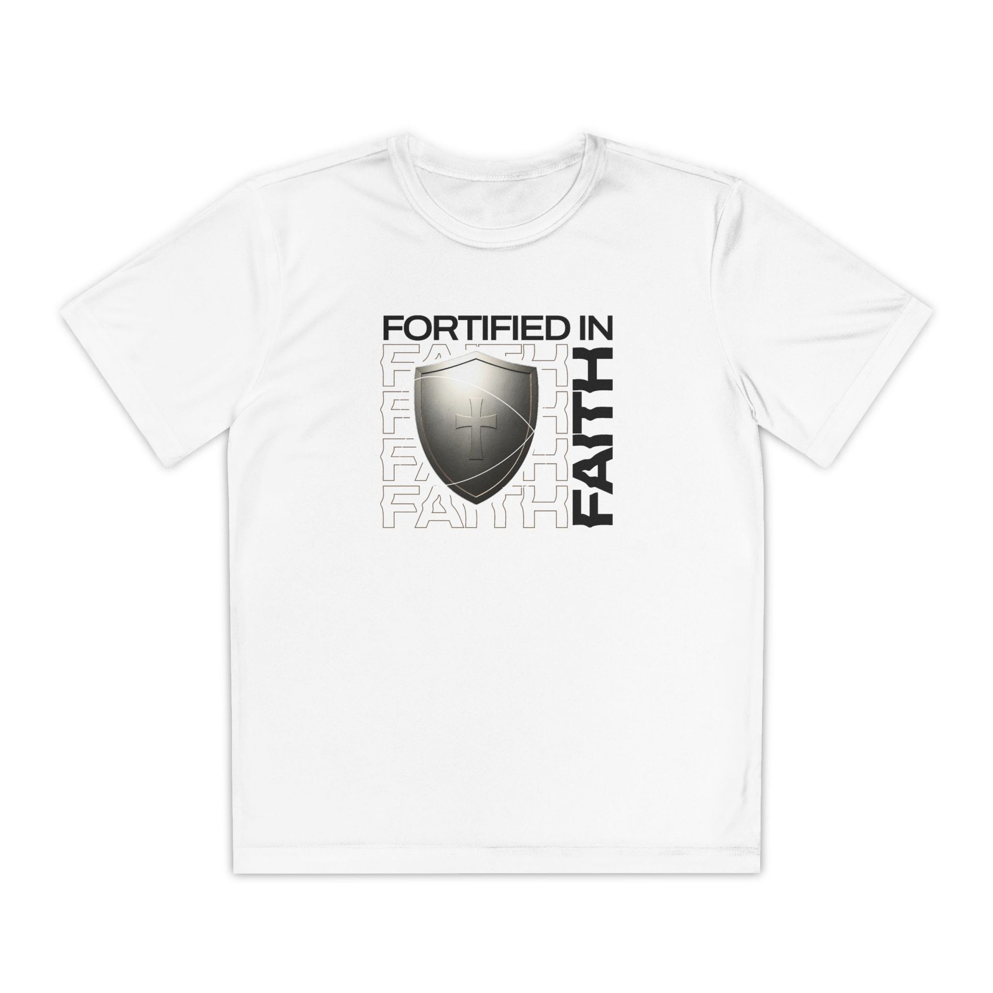 "Fortified In Faith " Unisex Youth Competitor Tee - The Shield of Light
