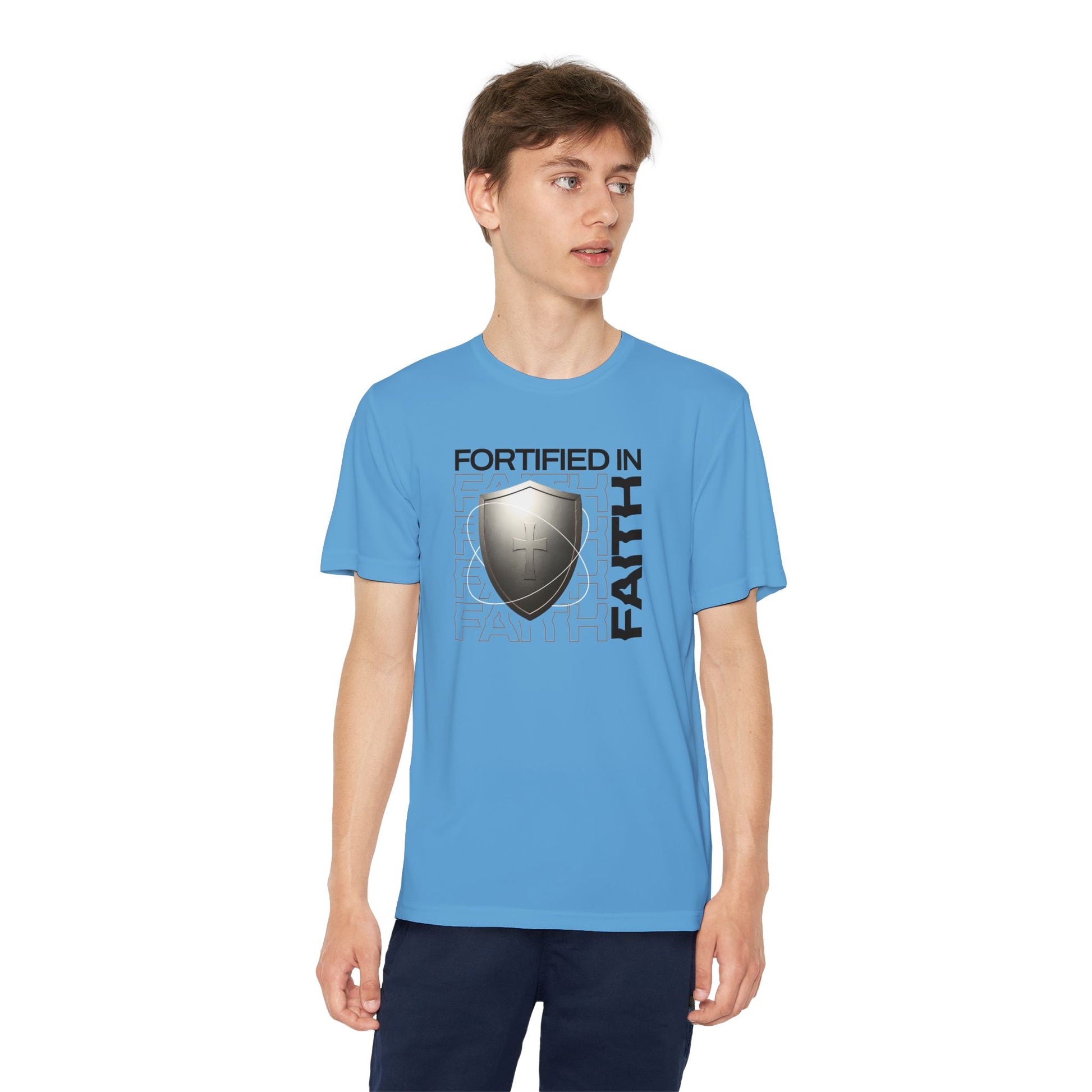 "Fortified In Faith " Unisex Youth Competitor Tee - The Shield of Light