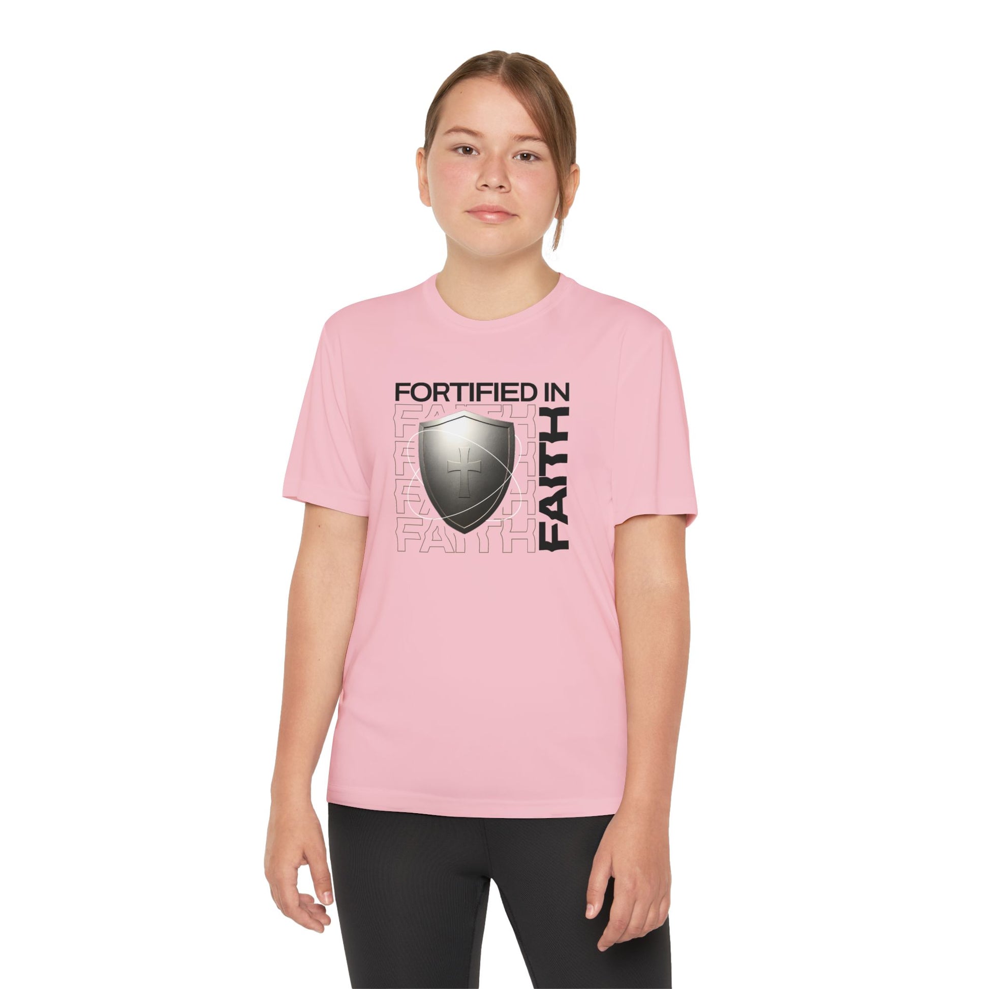 "Fortified In Faith " Unisex Youth Competitor Tee - The Shield of Light