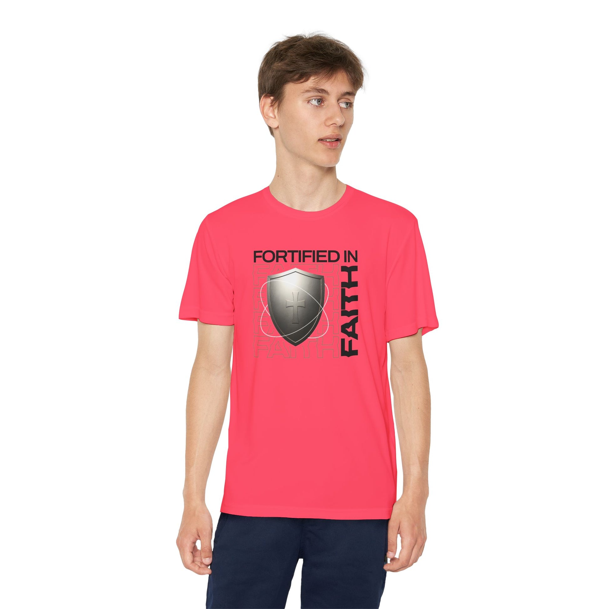 "Fortified In Faith " Unisex Youth Competitor Tee - The Shield of Light