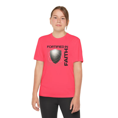 "Fortified In Faith " Unisex Youth Competitor Tee - The Shield of Light