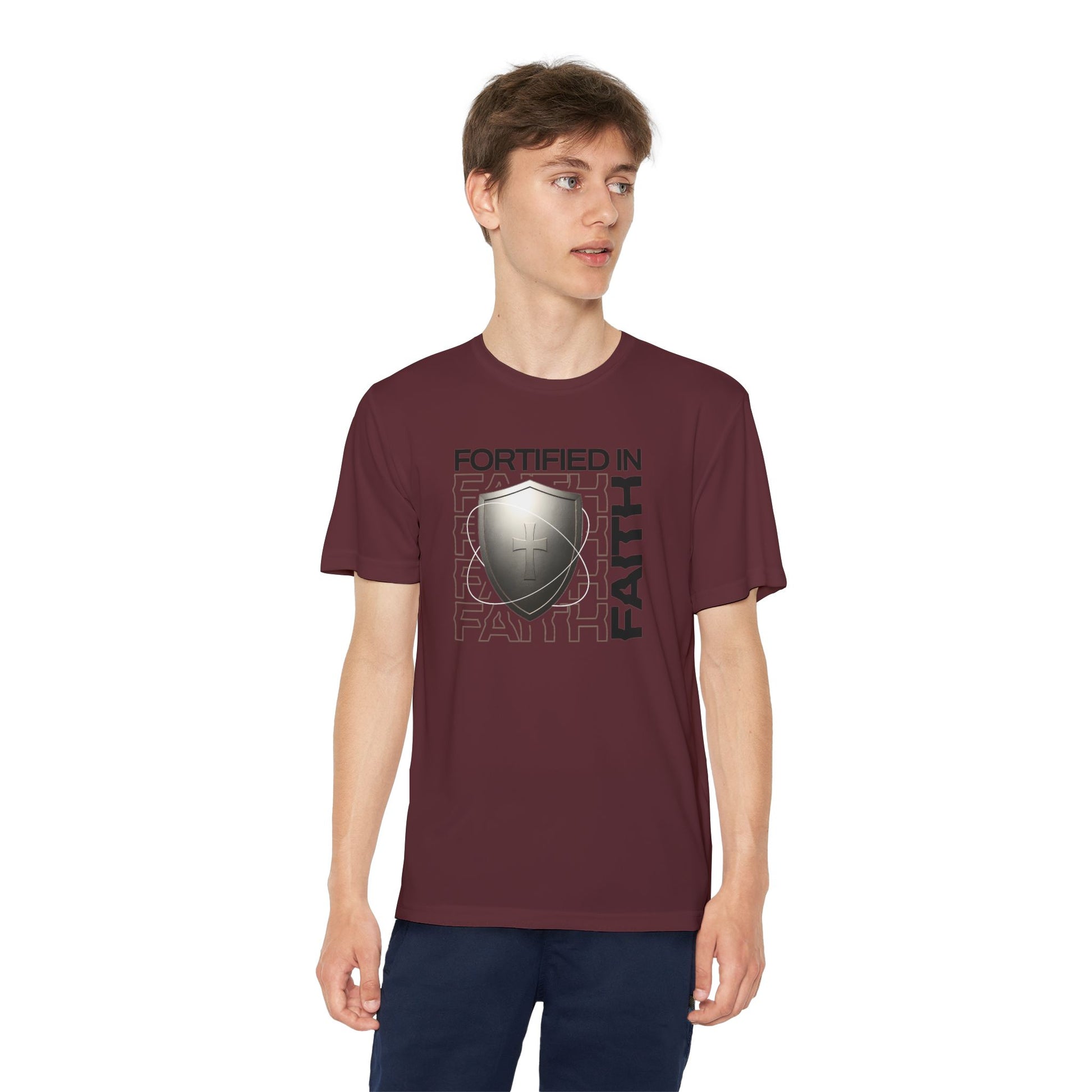 "Fortified In Faith " Unisex Youth Competitor Tee - The Shield of Light