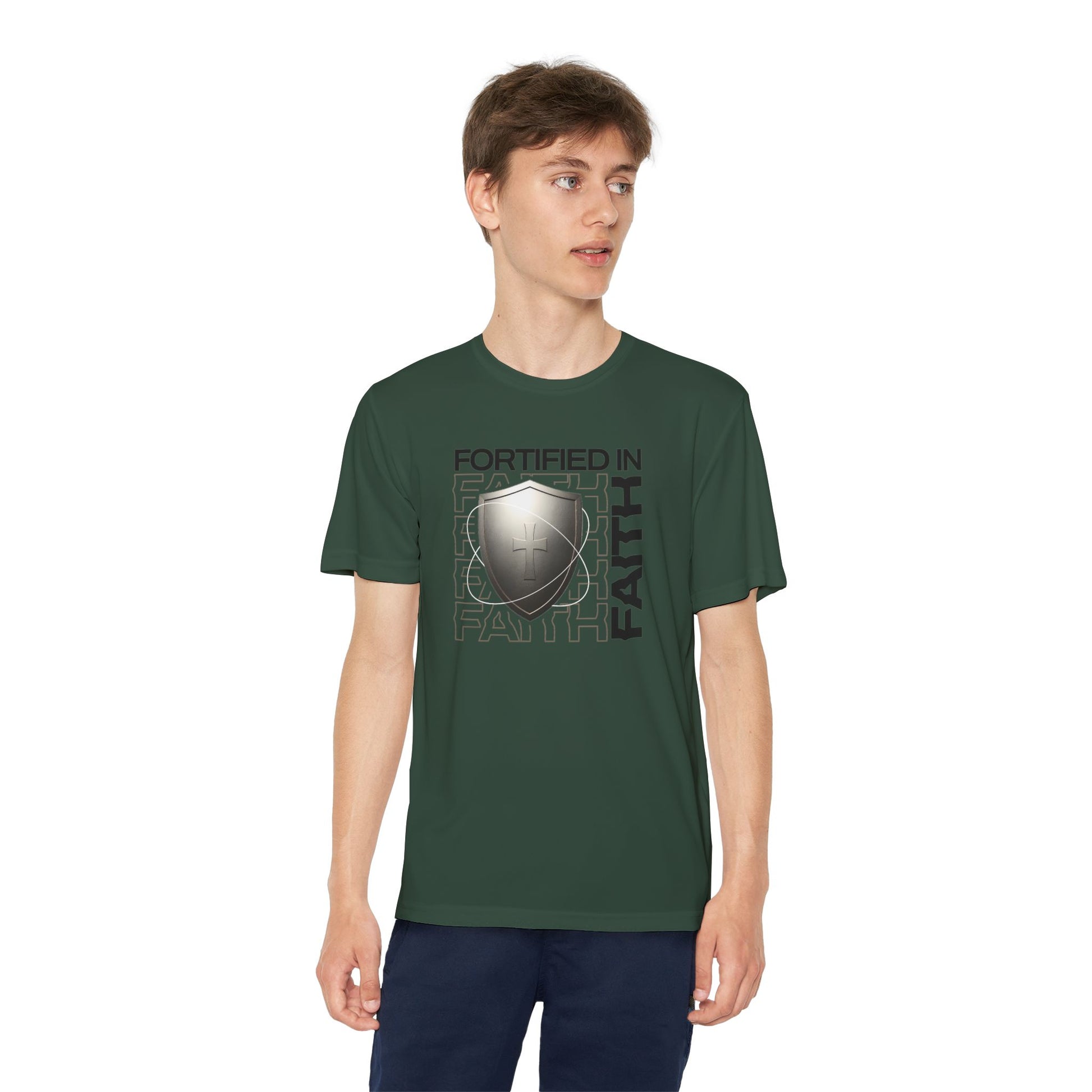 "Fortified In Faith " Unisex Youth Competitor Tee - The Shield of Light