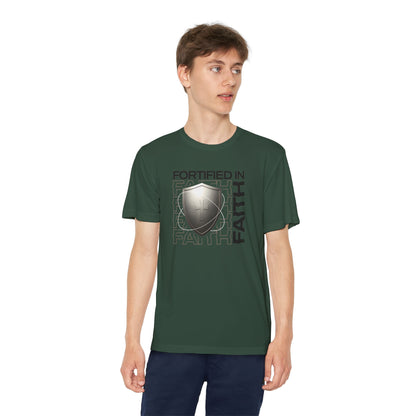 "Fortified In Faith " Unisex Youth Competitor Tee - The Shield of Light