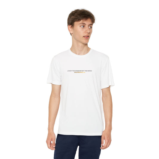 "Live By the Kingdom Not the World Colossians 3:2" Unisex Youth Competitor Tee - The Shield of Light