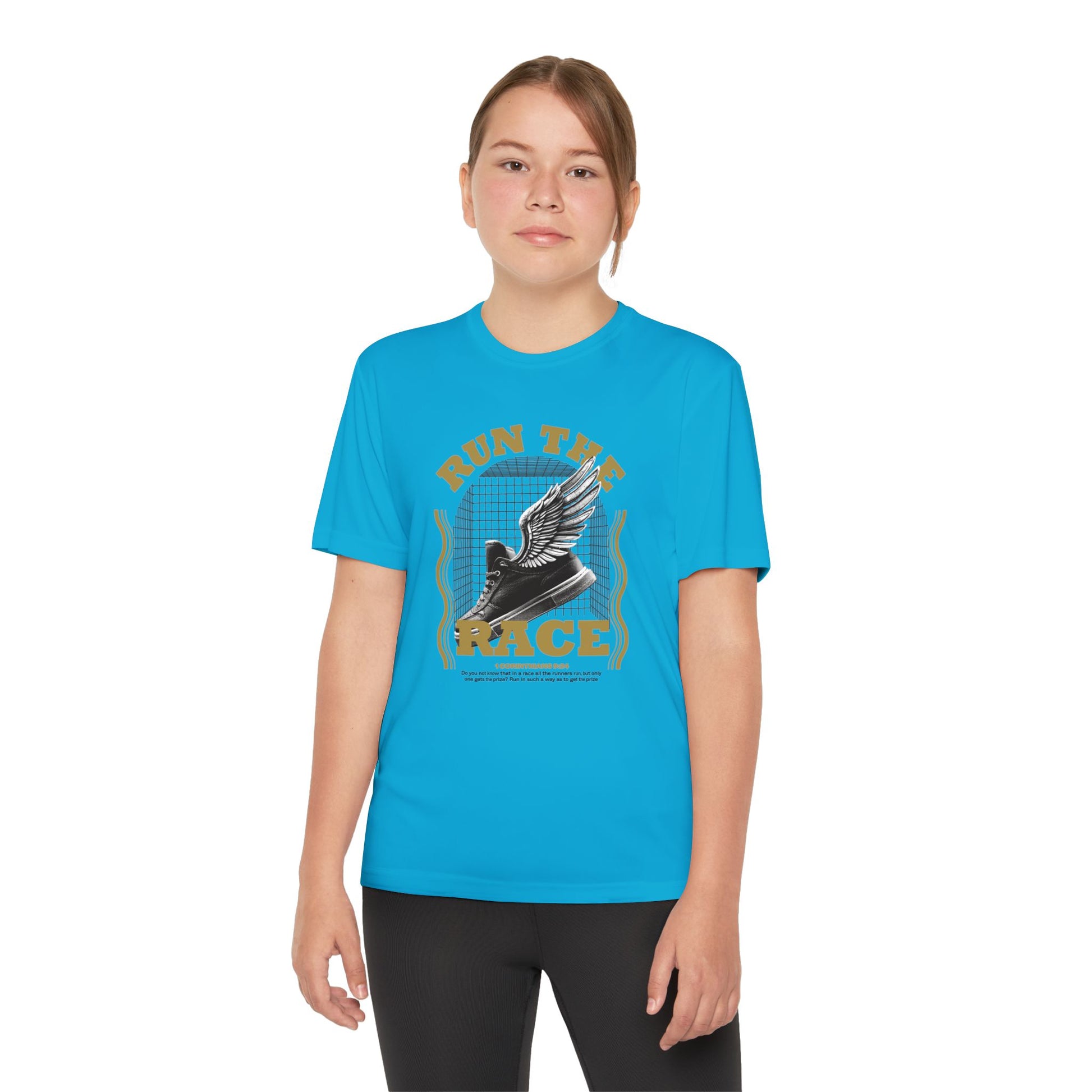 "Run The Race " Unisex Youth Competitor Tee - The Shield of Light
