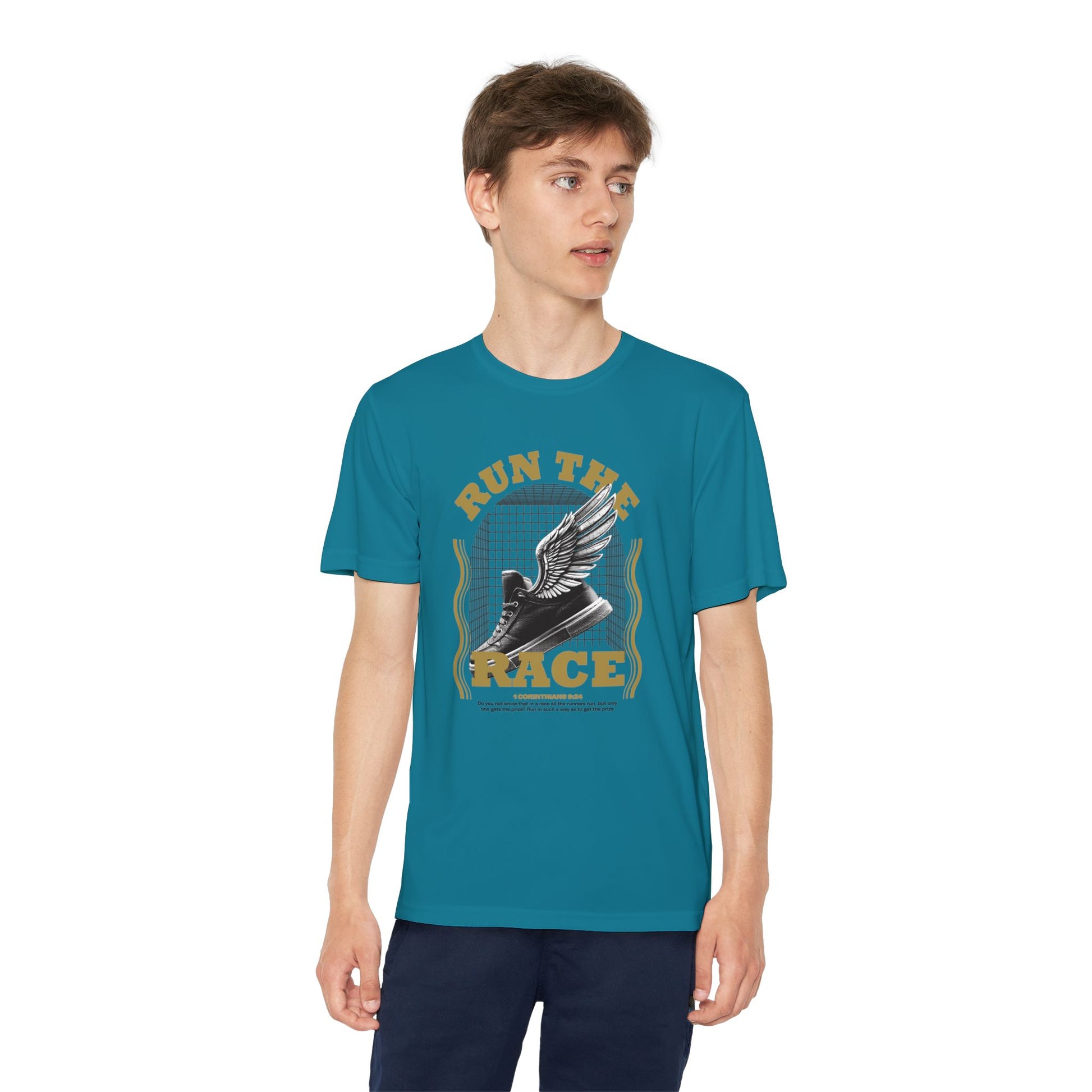 "Run The Race " Unisex Youth Competitor Tee - The Shield of Light