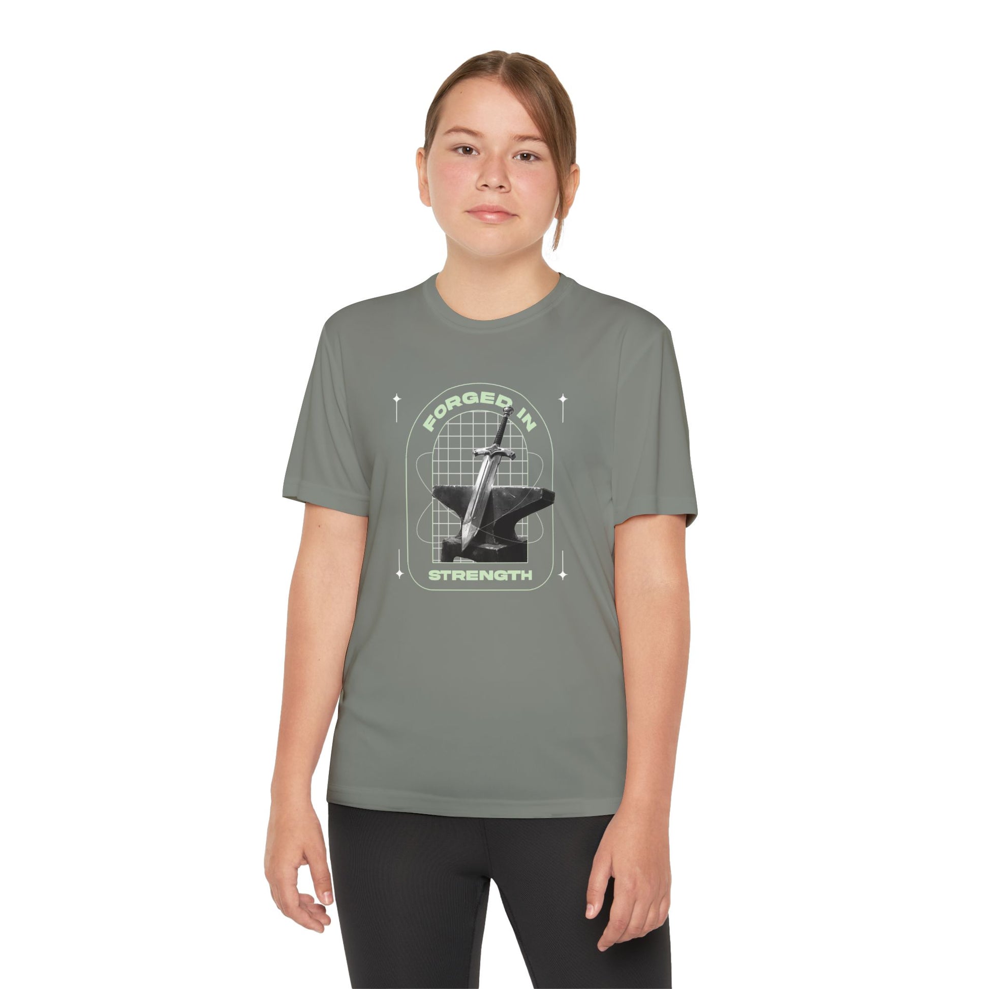"Forged In Strength" Unisex Youth Competitor Tee - The Shield of Light
