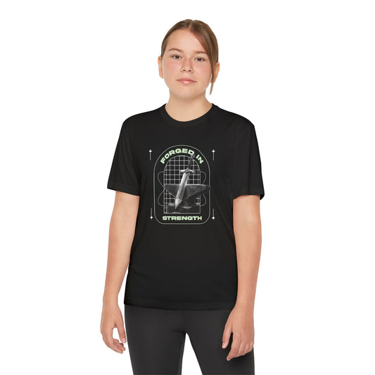 "Forged In Strength"  Unisex Youth Competitor Tee - The Shield of Light