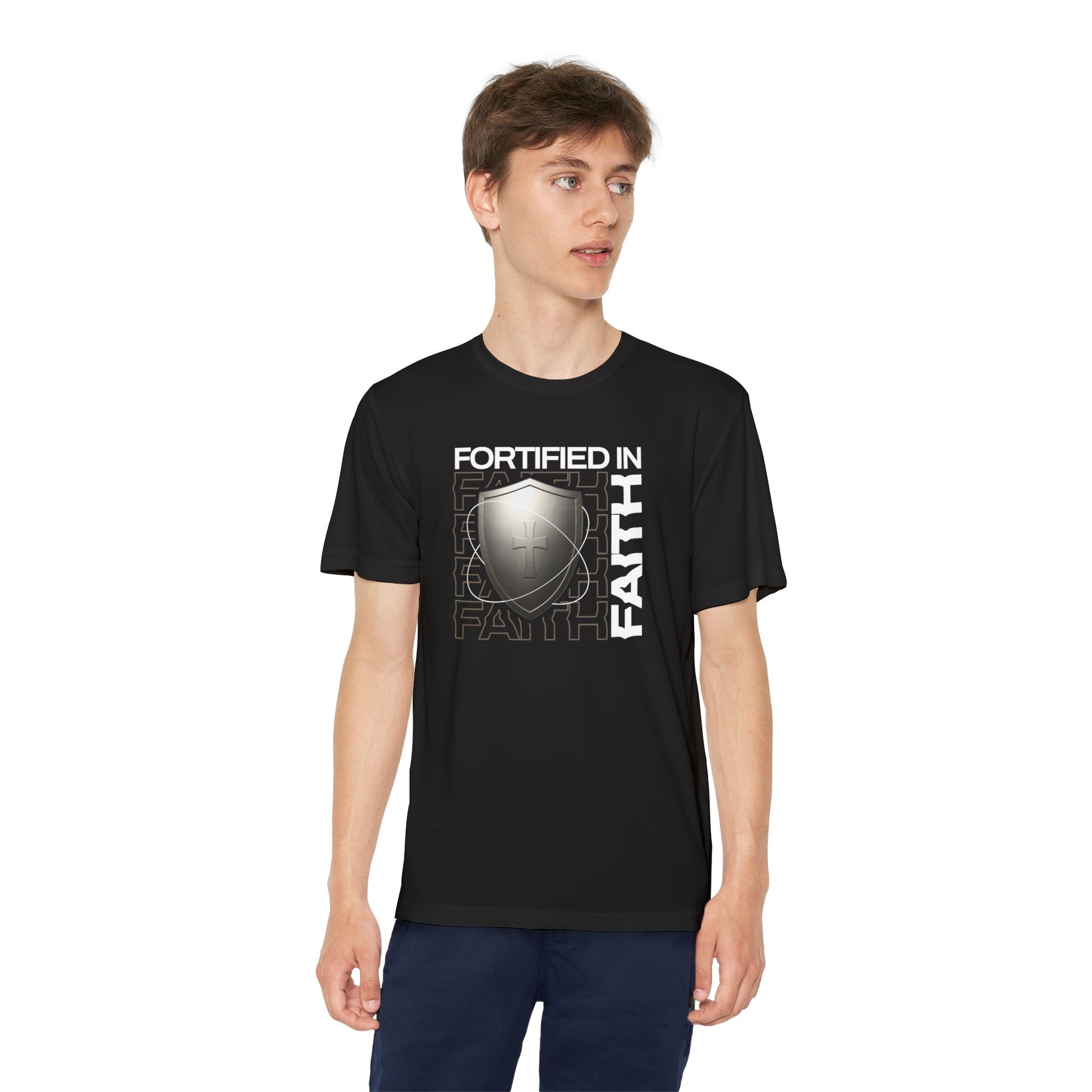 "Fortified In Faith " Unisex Youth Competitor Tee - The Shield of Light