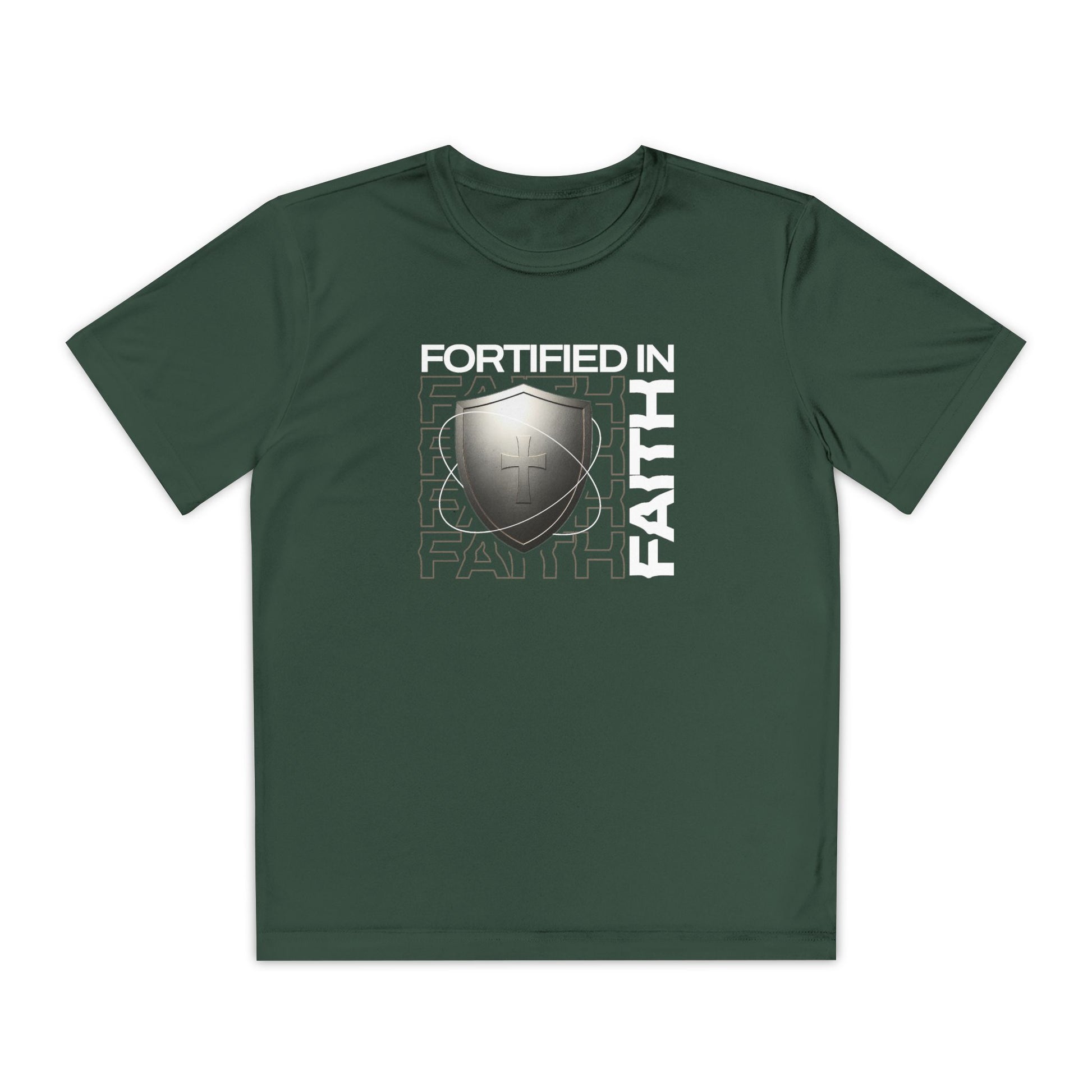 "Fortified In Faith " Unisex Youth Competitor Tee - The Shield of Light