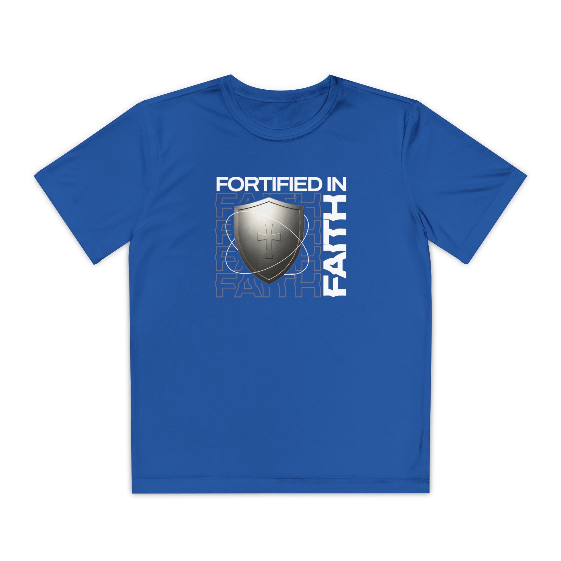 "Fortified In Faith " Unisex Youth Competitor Tee - The Shield of Light