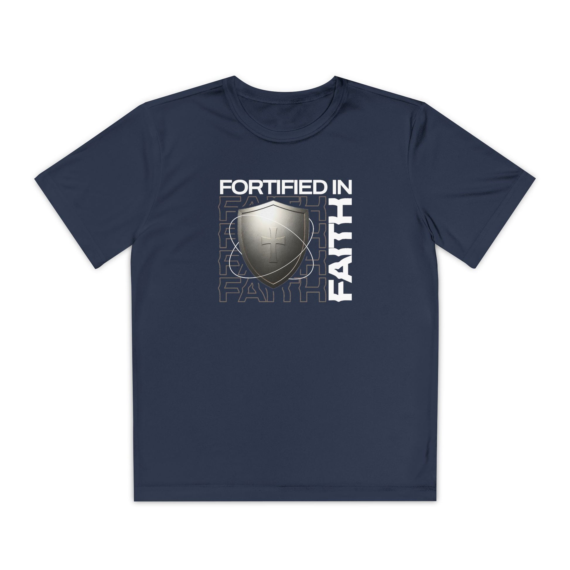 "Fortified In Faith " Unisex Youth Competitor Tee - The Shield of Light