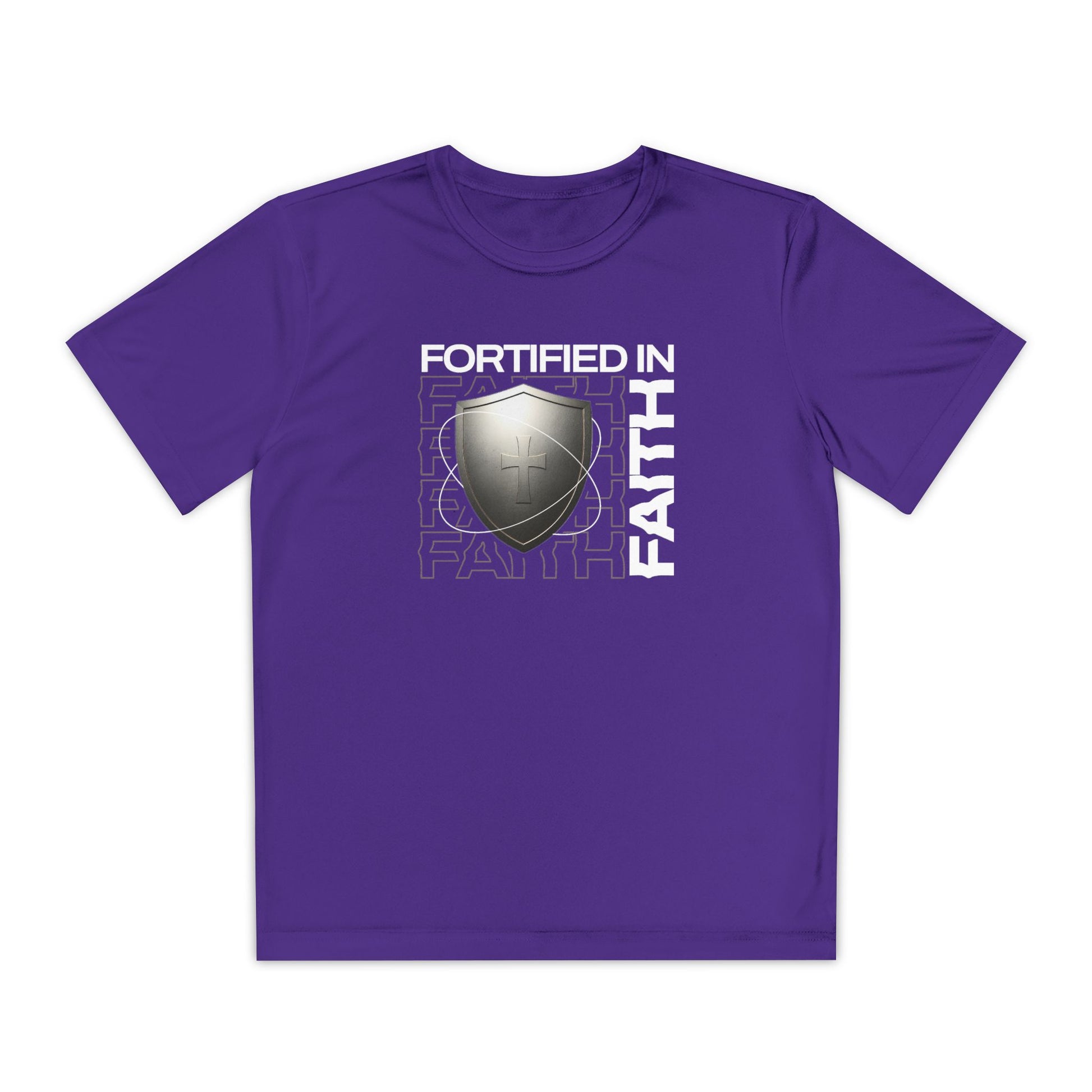 "Fortified In Faith " Unisex Youth Competitor Tee - The Shield of Light
