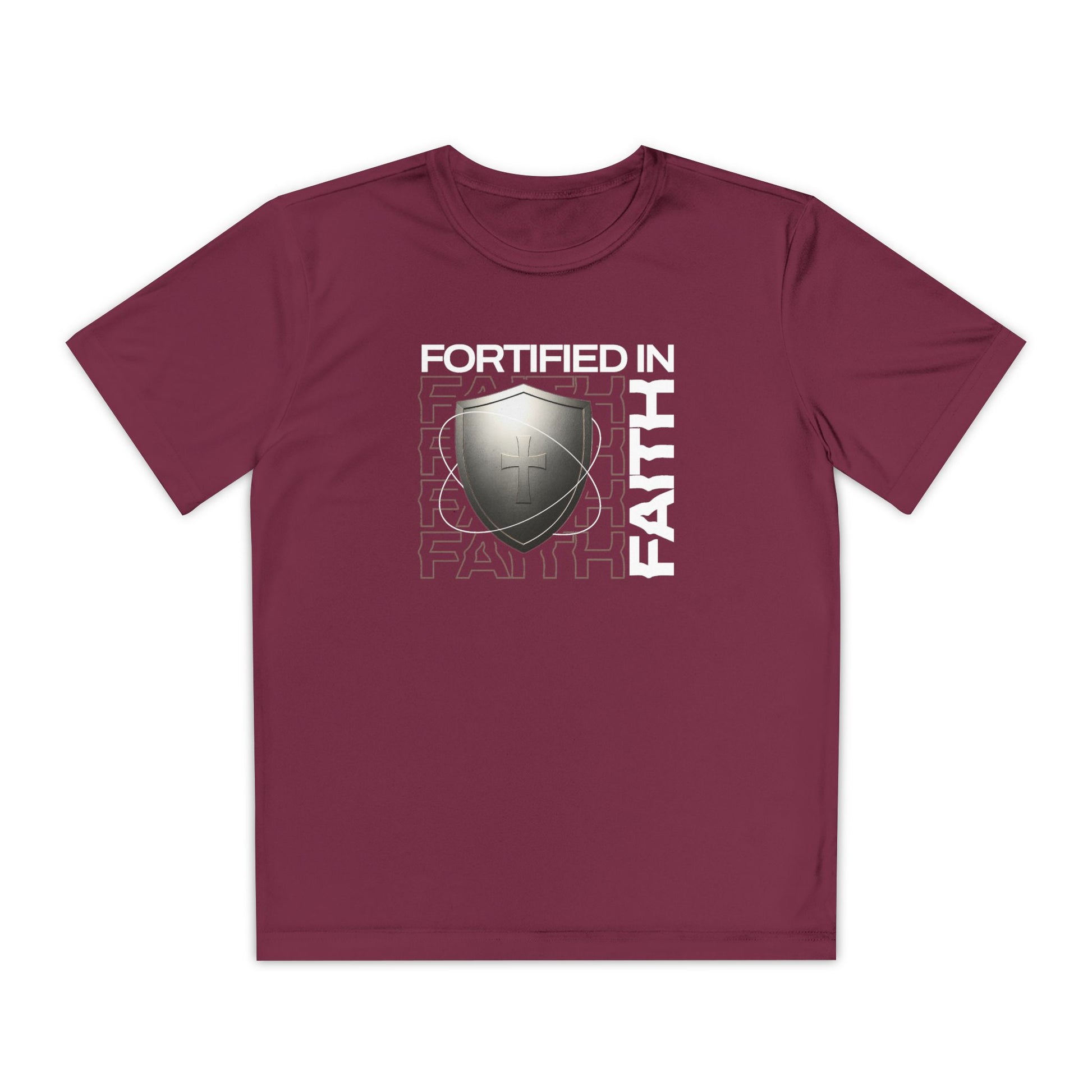 "Fortified In Faith " Unisex Youth Competitor Tee - The Shield of Light