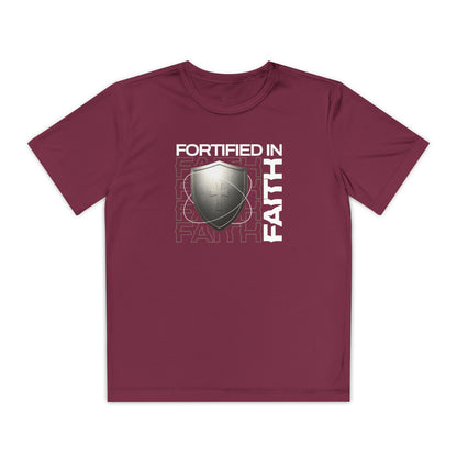 "Fortified In Faith " Unisex Youth Competitor Tee - The Shield of Light