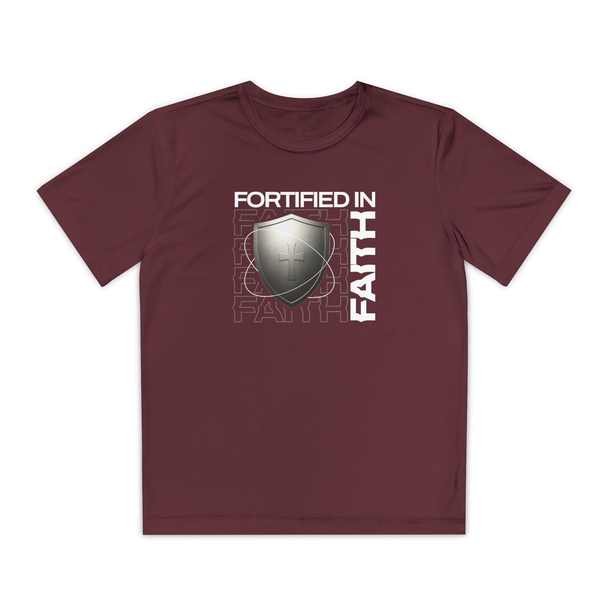 "Fortified In Faith " Unisex Youth Competitor Tee - The Shield of Light
