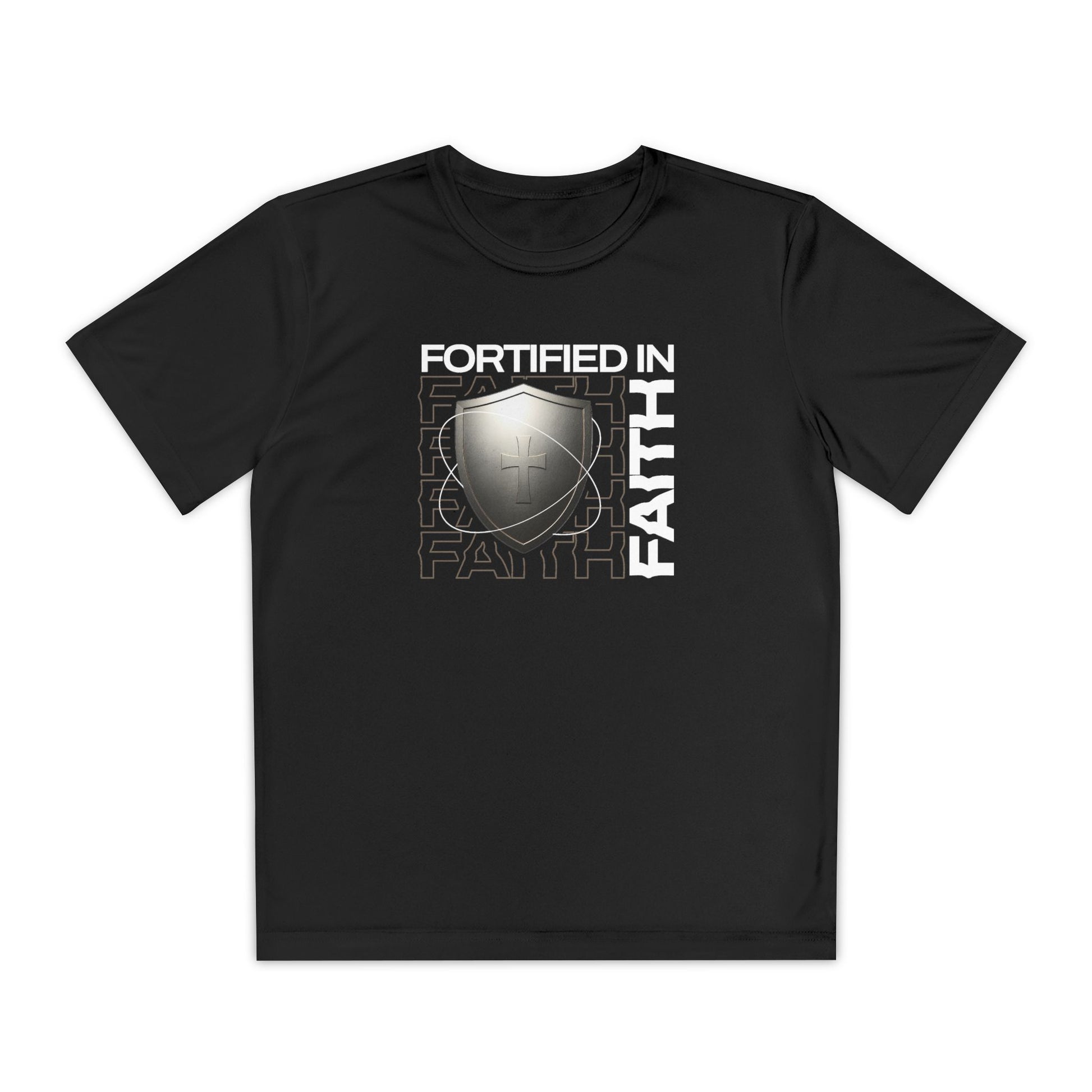 "Fortified In Faith " Unisex Youth Competitor Tee - The Shield of Light