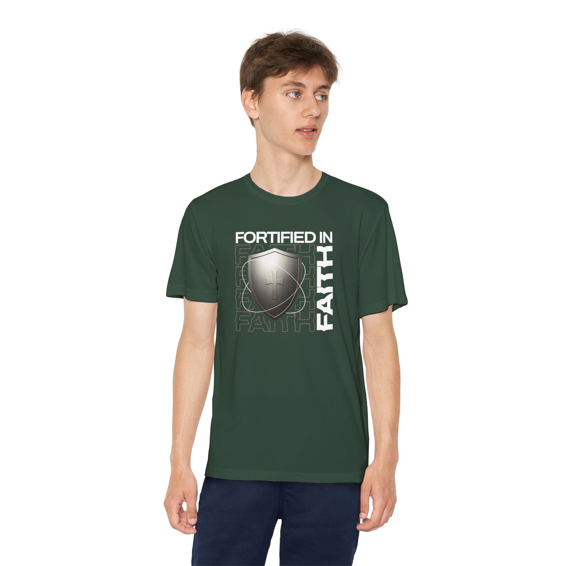 "Fortified In Faith " Unisex Youth Competitor Tee - The Shield of Light