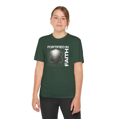"Fortified In Faith " Unisex Youth Competitor Tee - The Shield of Light