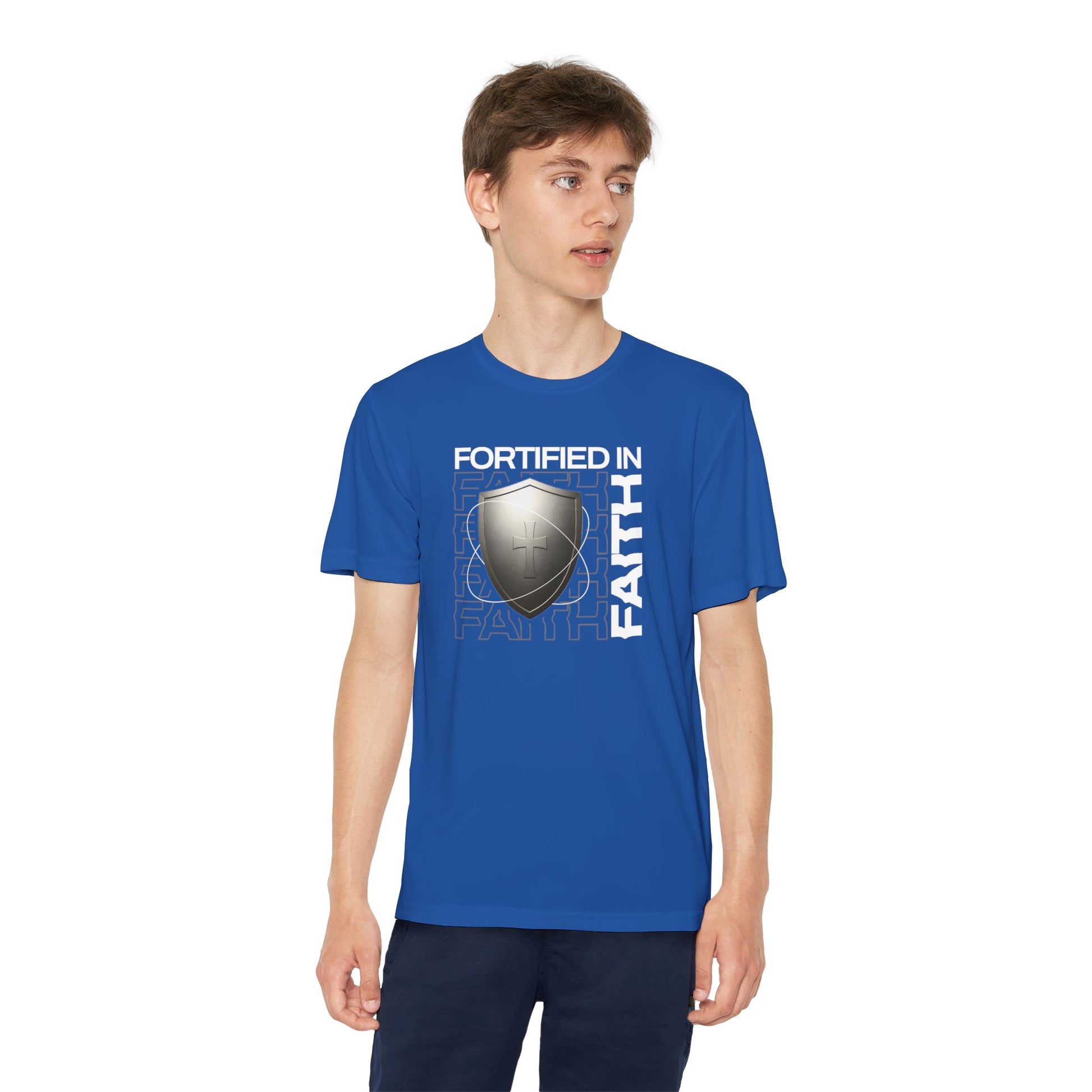 "Fortified In Faith " Unisex Youth Competitor Tee - The Shield of Light