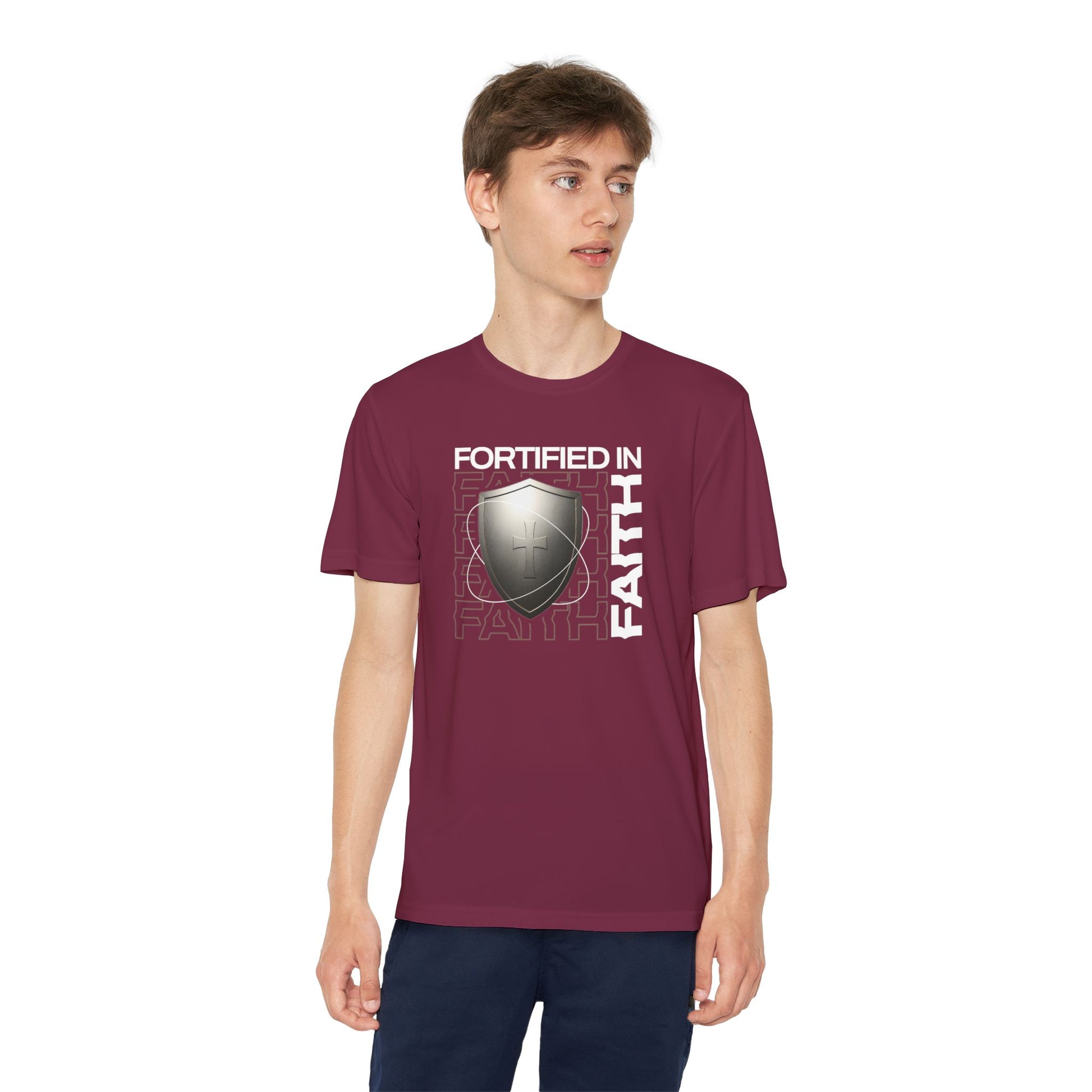 "Fortified In Faith " Unisex Youth Competitor Tee - The Shield of Light