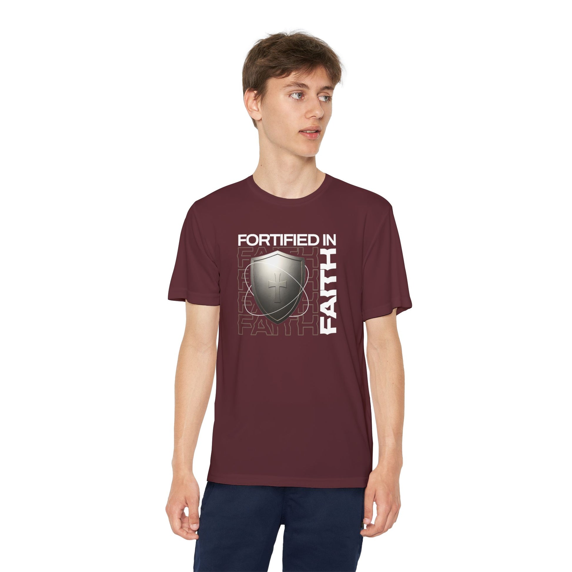 "Fortified In Faith " Unisex Youth Competitor Tee - The Shield of Light