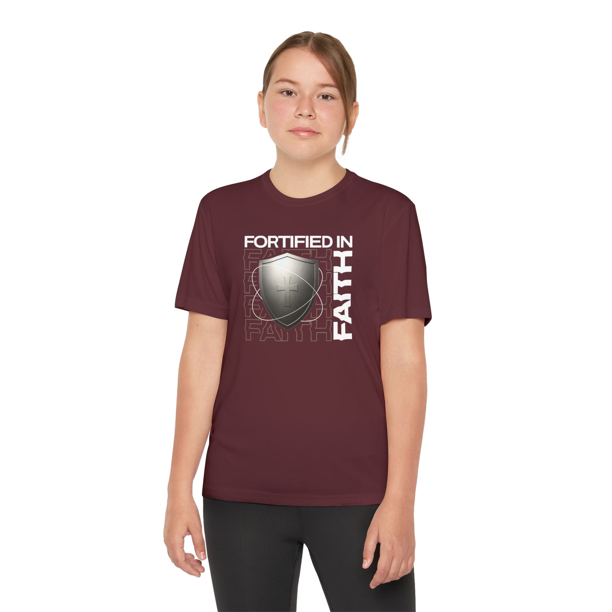 "Fortified In Faith " Unisex Youth Competitor Tee - The Shield of Light