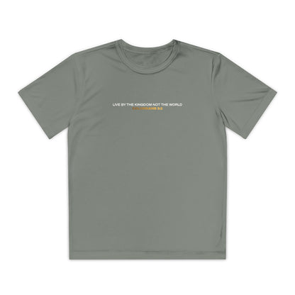 "Live By the Kingdom Not the World Colossians 3:2" Unisex Youth Competitor Tee - The Shield of Light