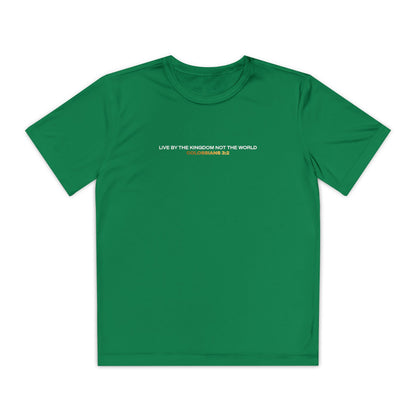 "Live By the Kingdom Not the World Colossians 3:2" Unisex Youth Competitor Tee - The Shield of Light