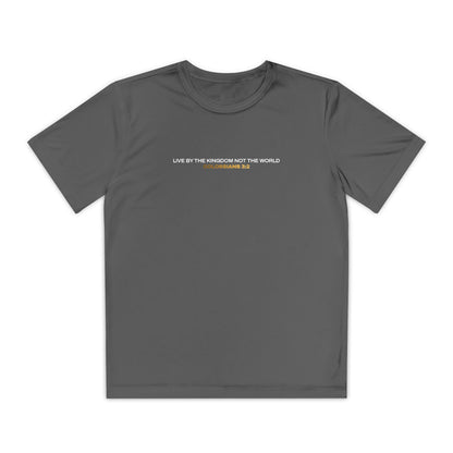 "Live By the Kingdom Not the World Colossians 3:2" Unisex Youth Competitor Tee - The Shield of Light