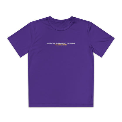 "Live By the Kingdom Not the World Colossians 3:2" Unisex Youth Competitor Tee - The Shield of Light