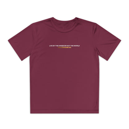 "Live By the Kingdom Not the World Colossians 3:2" Unisex Youth Competitor Tee - The Shield of Light