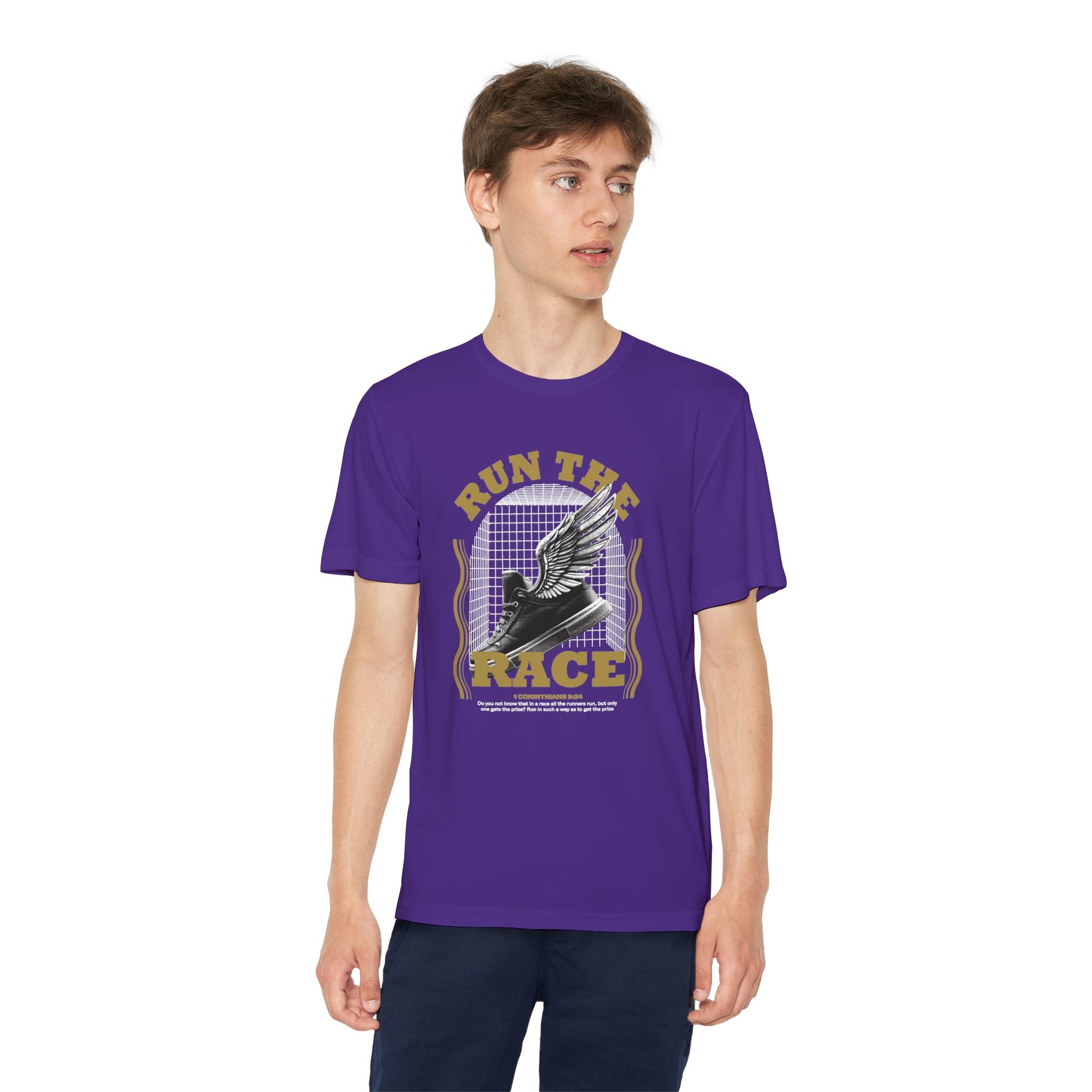 "Run The Race " Unisex Youth Competitor Tee - The Shield of Light