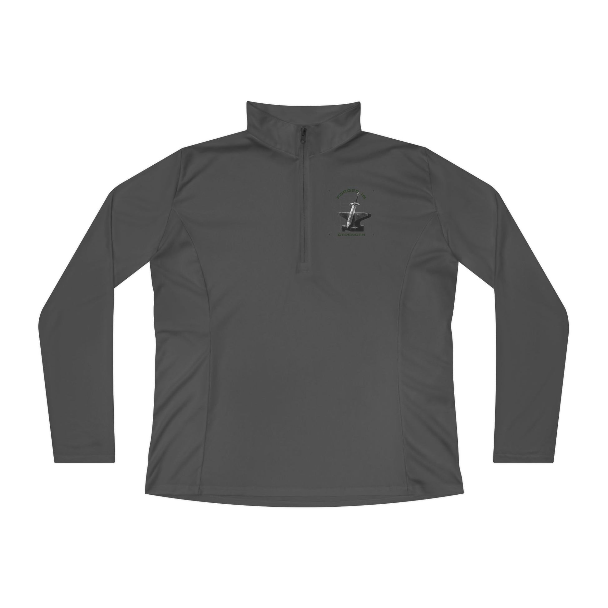 "Forged In Strength" Unisex Ladies Quarter-Zip Pullover - The Shield of Light